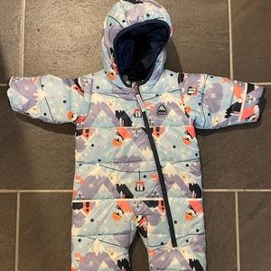 Burton infant buddy bunting suit, snow day print, blue, 9 months unisex